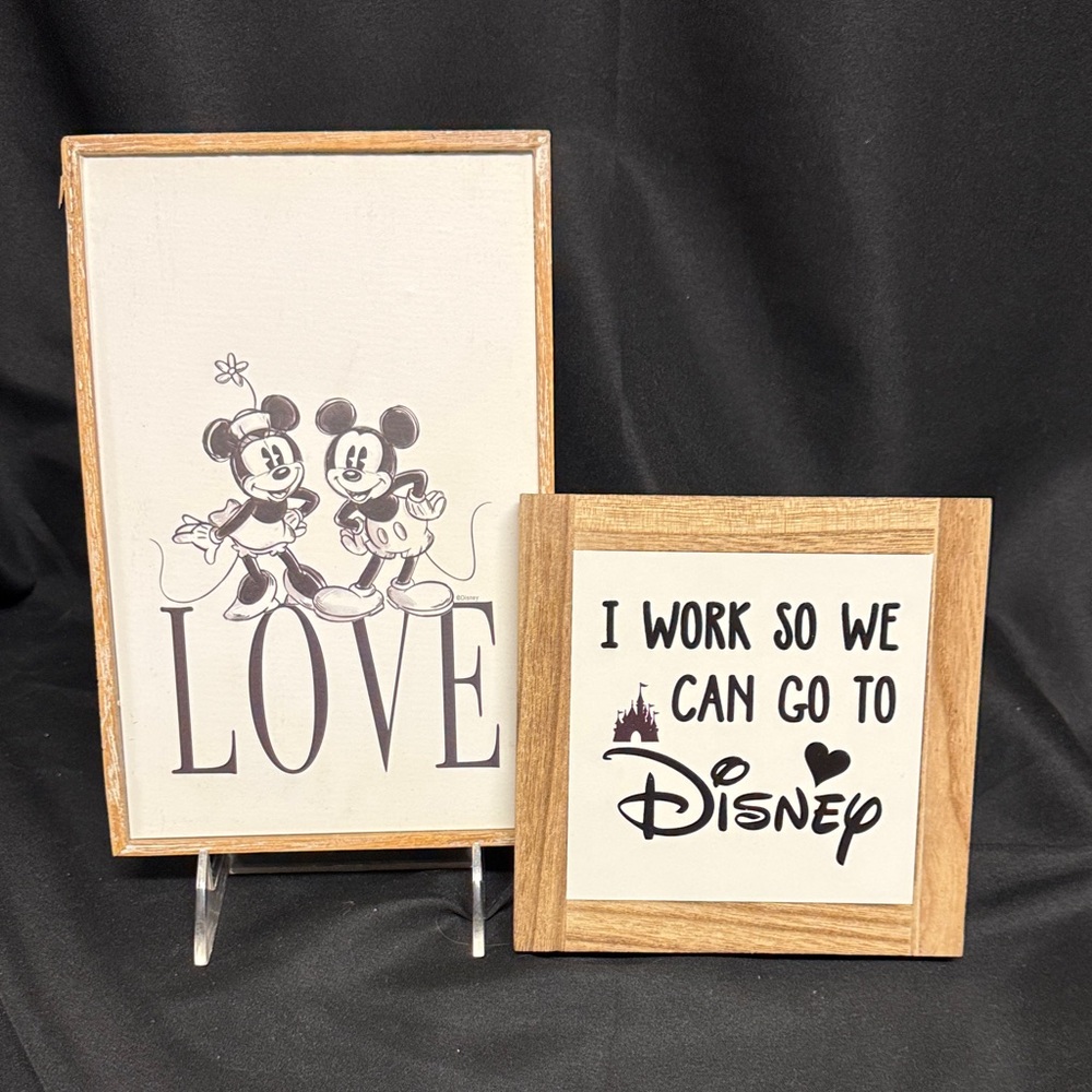 Disney Wooden Art with Natural Frame